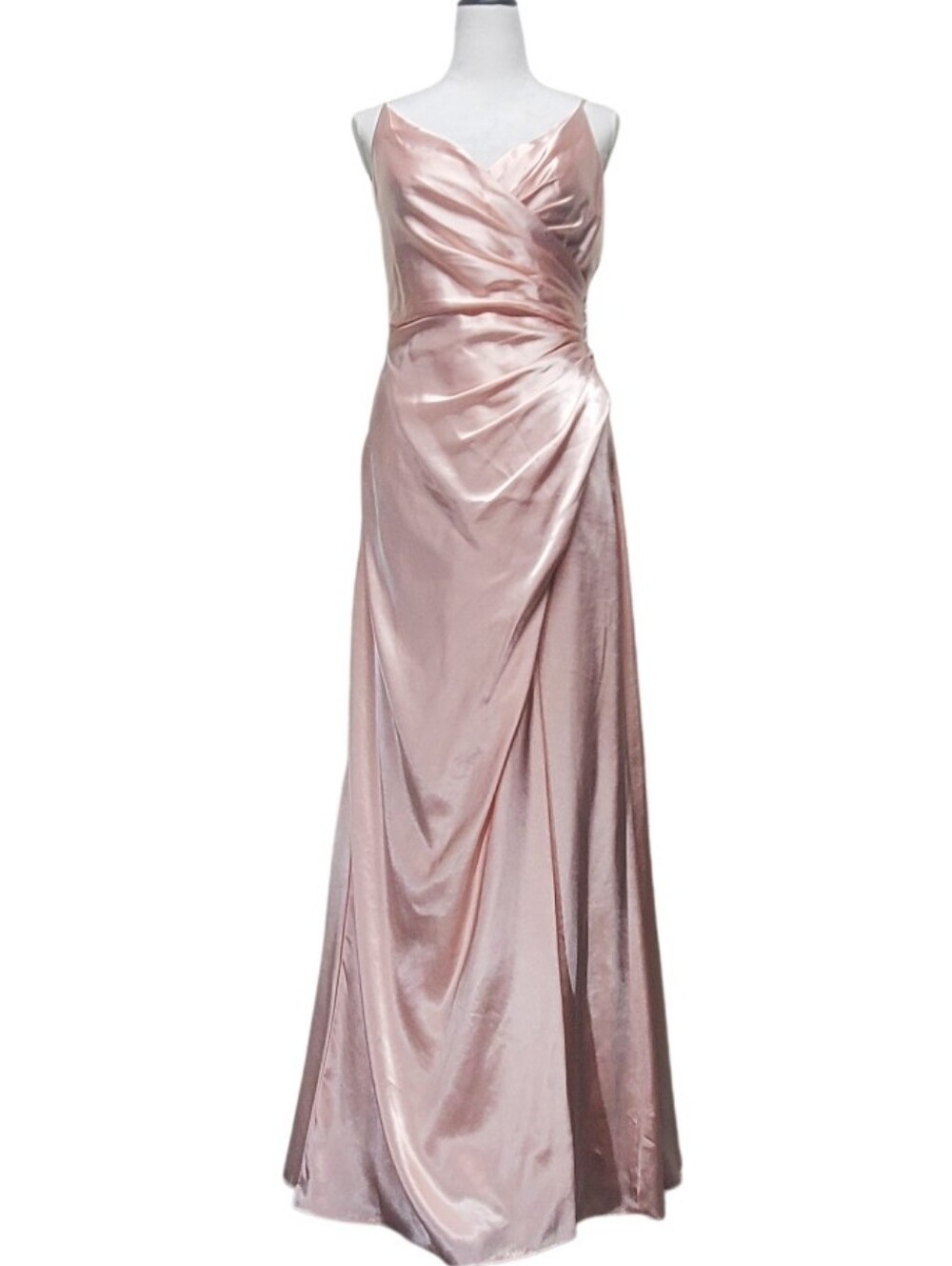 Galina Signature Soft Petal Pink Long Sheath Dress David's Bridal Size 10